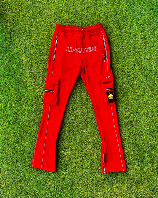 CEO Reflective “Lifestyle” Stacked Pants (Red)