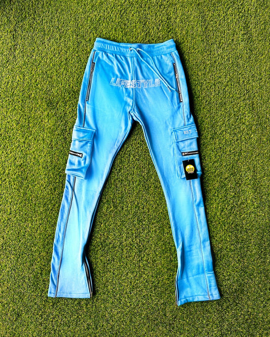 CEO Reflective “Lifestyle” Stacked Pants (Baby Blue)