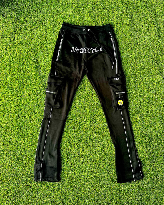 CEO Reflective “Lifestyle” Stacked Pants (Black)