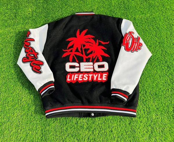 CEO Lifestyle Varsity Letterman (Red)- Cropped (Women)